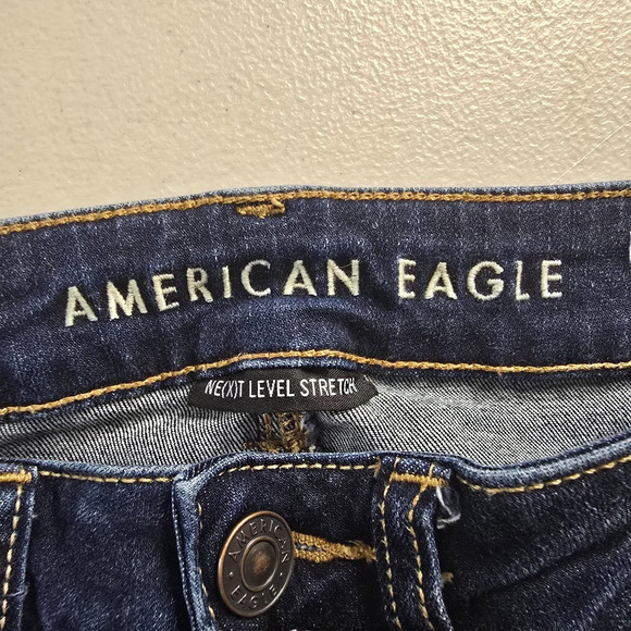 American Eagle Jegging Women's 2 Long Blue Next Level Stretch Dark Wash Ankle - Picture 3 of 16